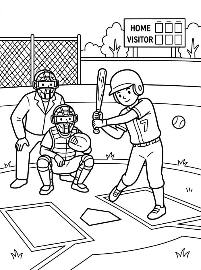 Einfaches Baseball ausmalbilder