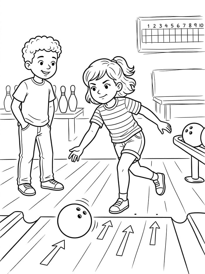 Einfaches Bowling ausmalbilder