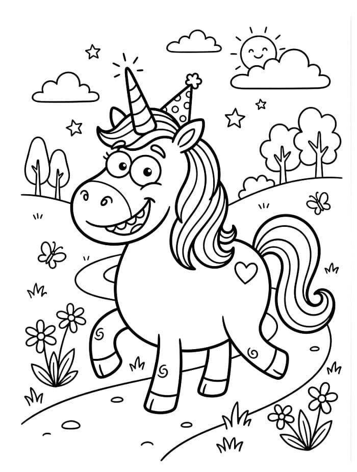 Einfaches Einhorn ausmalbilder