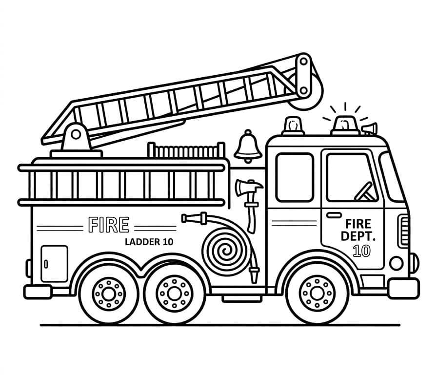 Einfaches Feuerwehrauto ausmalbilder