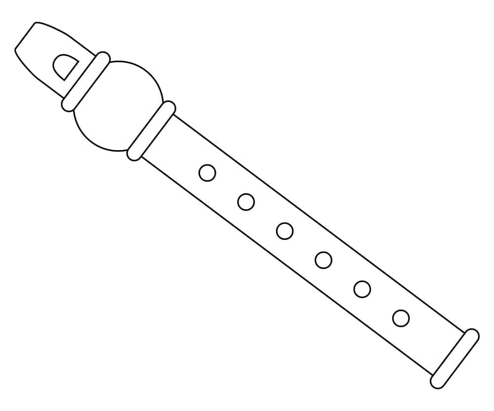 Einfaches Flöte ausmalbilder