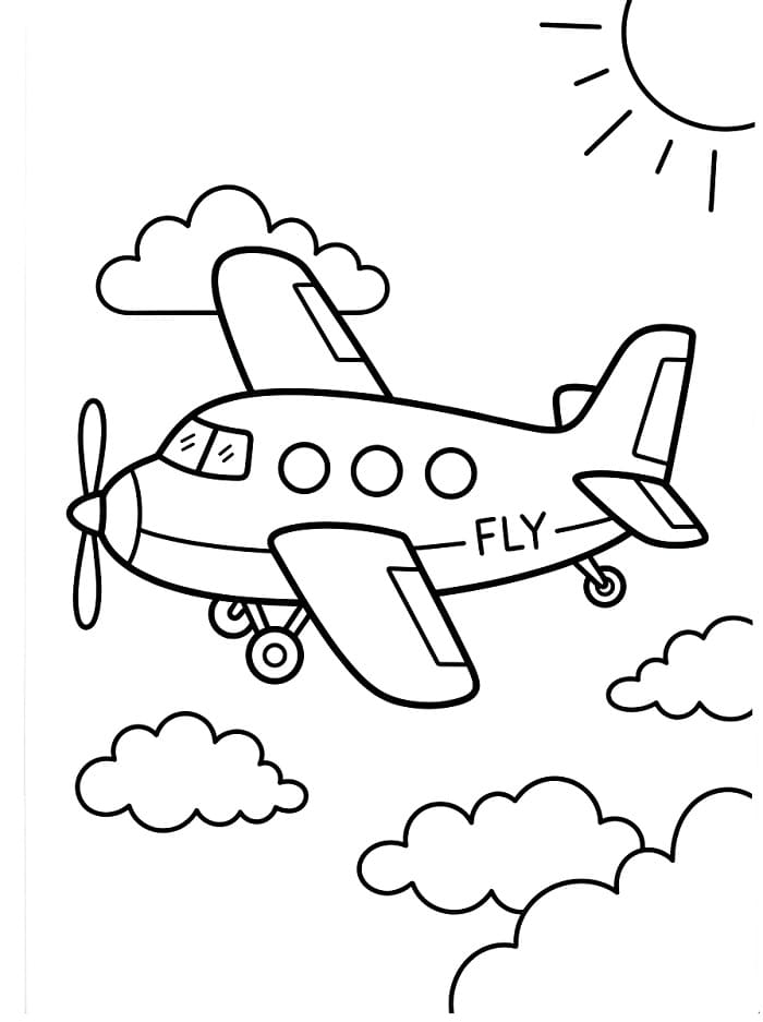 Einfaches Flugzeug ausmalbilder