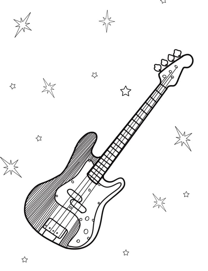 Einfaches Gitarre ausmalbilder