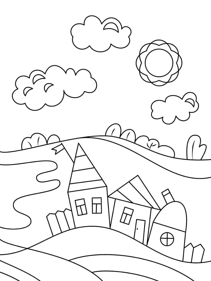 Einfaches Haus ausmalbilder