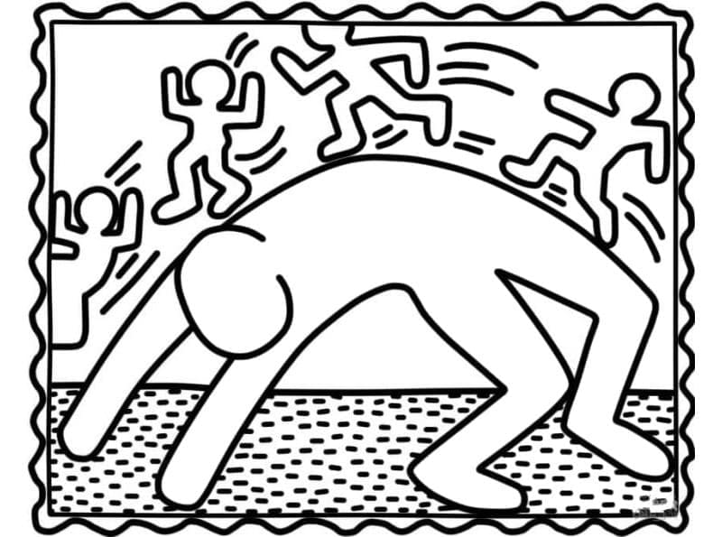 Einfaches Keith Haring ausmalbilder