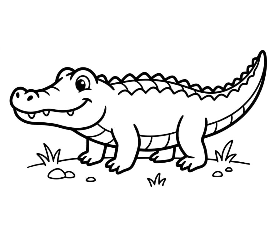 Einfaches Krokodil ausmalbilder