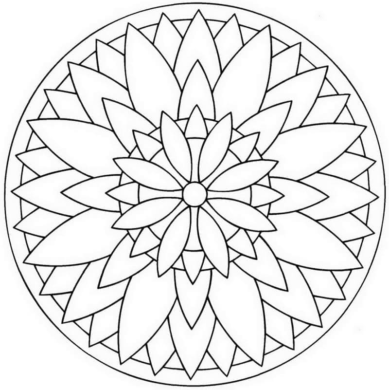 Einfaches Mandala ausmalbilder