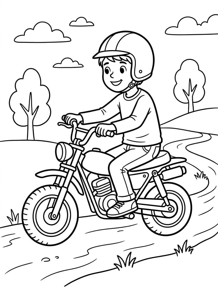 Einfaches Motorrad ausmalbilder