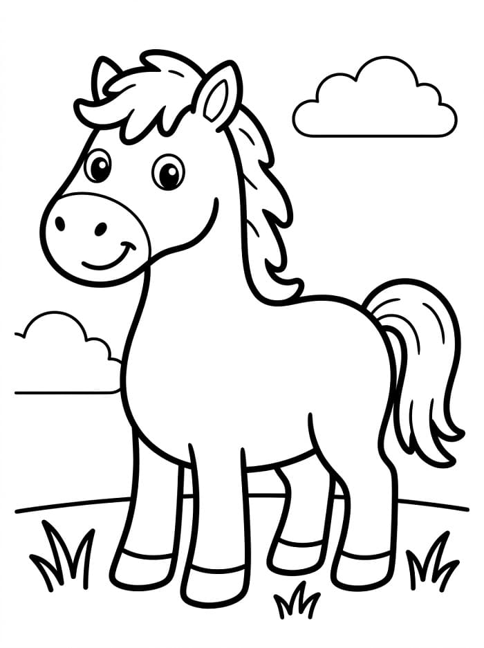 Einfaches Pferd ausmalbilder