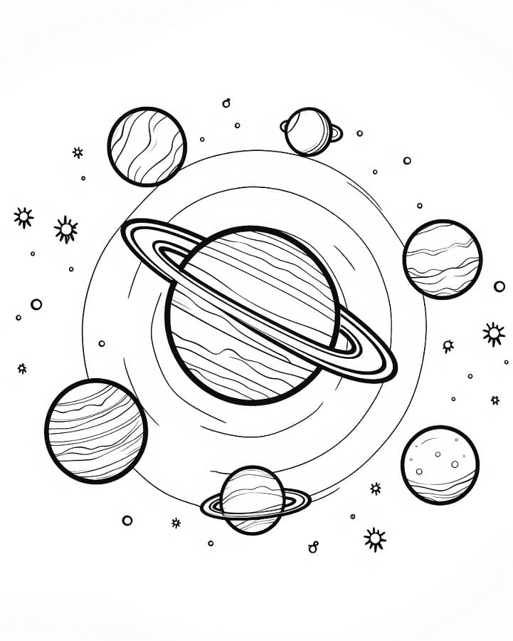 Einfaches Planet ausmalbilder