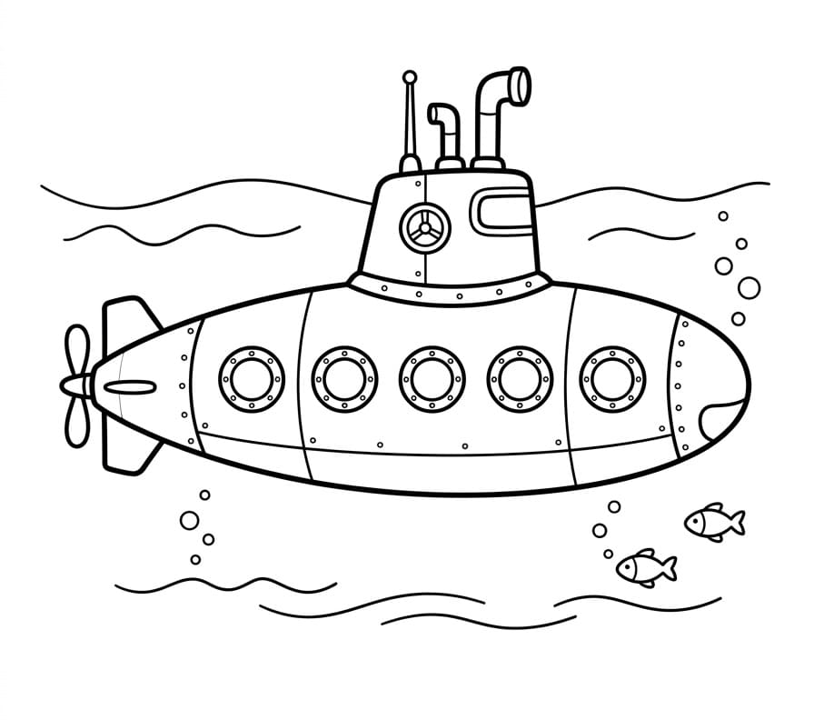 Einfaches U-Boot ausmalbilder