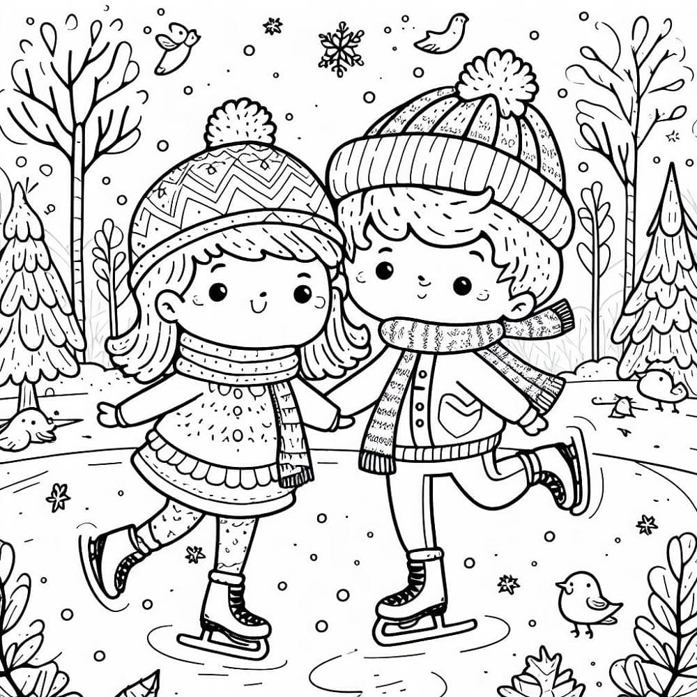 Eislaufen Für 4-Jährige Kinder ausmalbilder