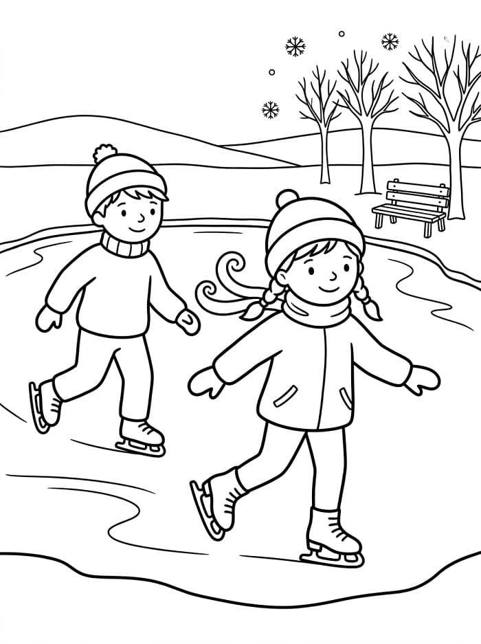 Schlittschuhe ausmalbilder