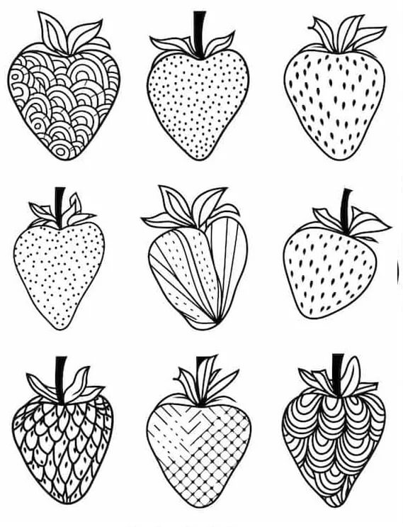 Erdbeere für 4-jährige Kinder ausmalbilder