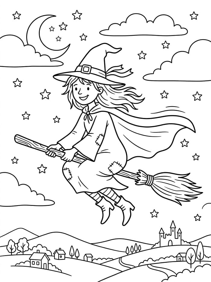 Erstaunliche Hexe ausmalbilder