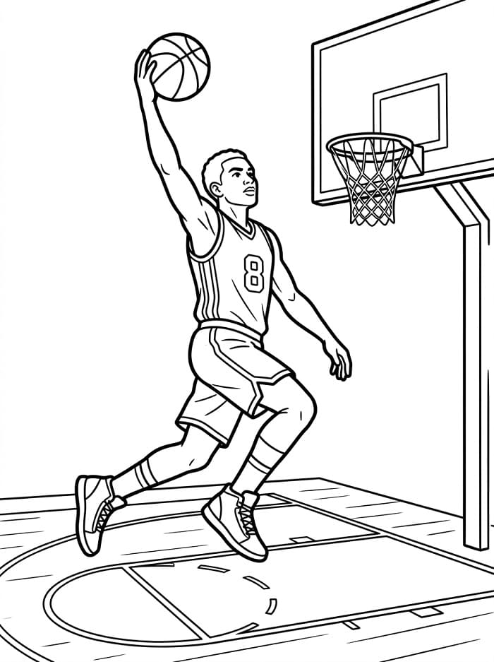Erstaunlicher Basketballspieler ausmalbilder