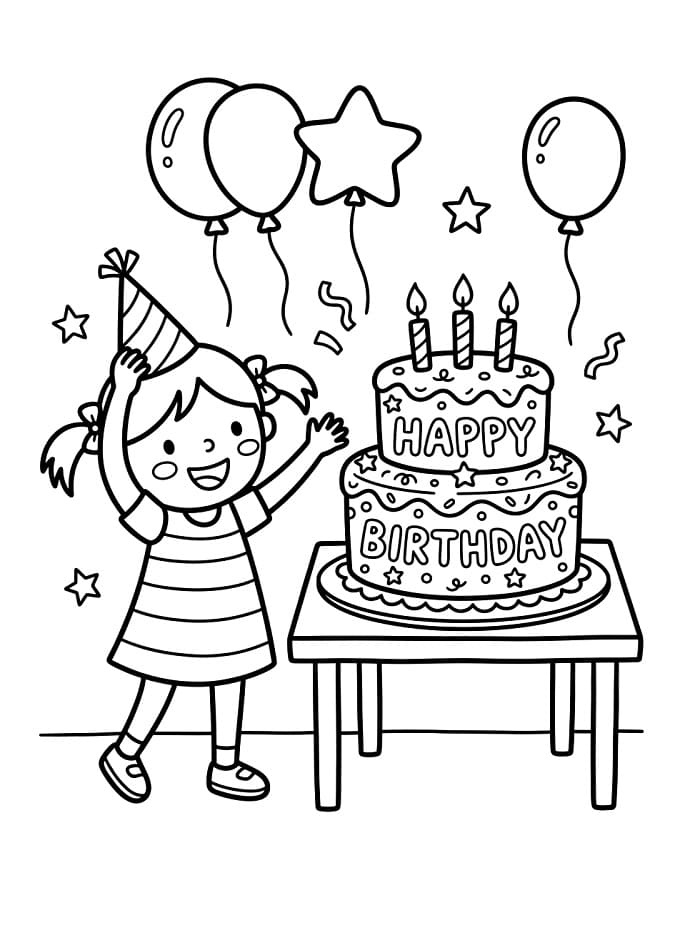 Erstaunlicher Geburtstag ausmalbilder