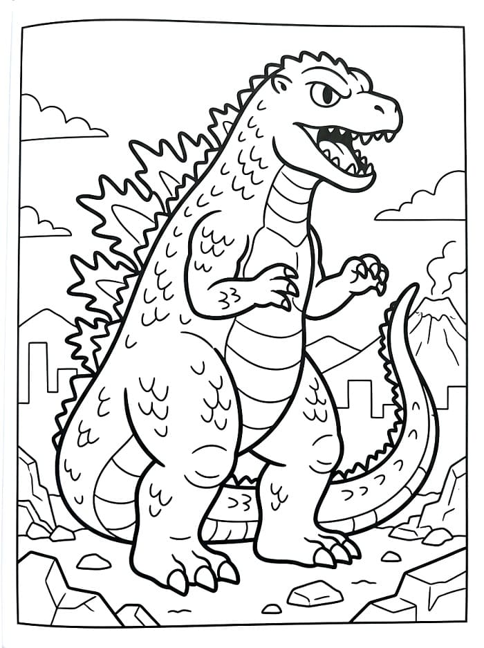 Erstaunlicher Godzilla ausmalbilder
