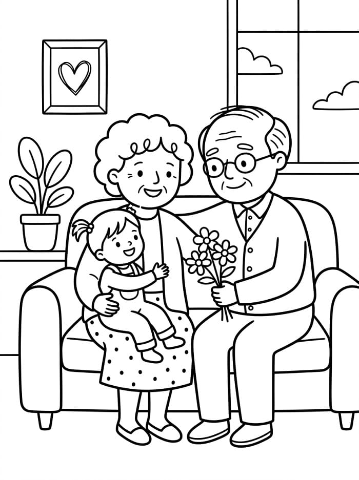 Erstaunlicher Großelterntag ausmalbilder