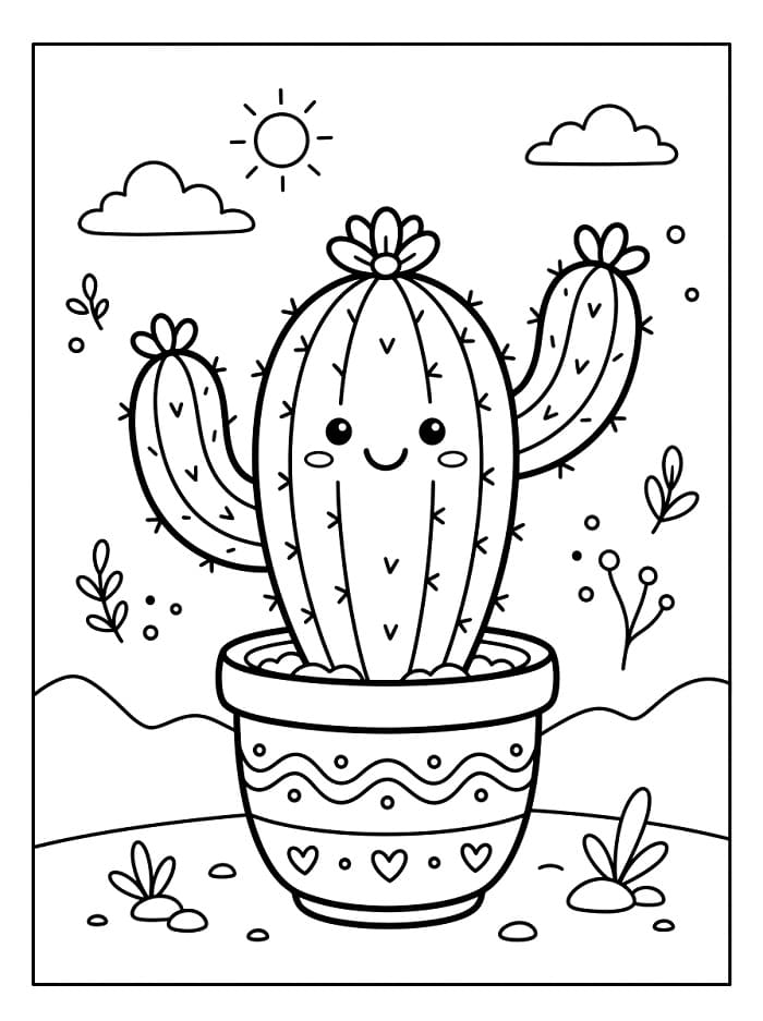 Kaktus ausmalbilder