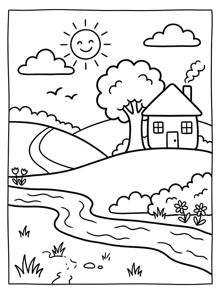 Erstaunlicher Landschaft ausmalbilder