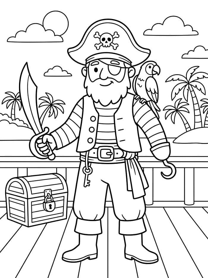 Erstaunlicher Pirat ausmalbilder