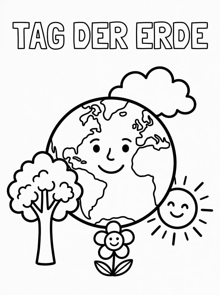 Erstaunlicher Tag der Erde ausmalbilder