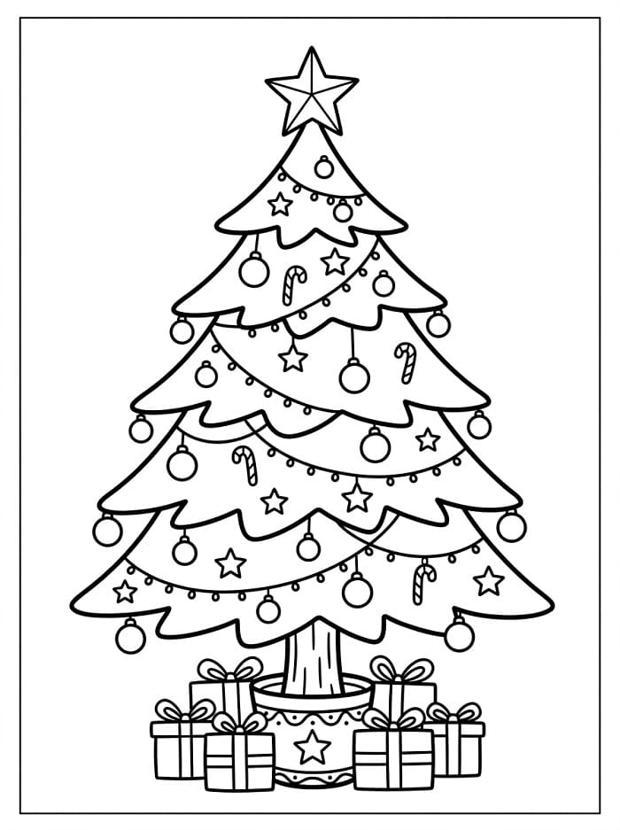 Erstaunlicher Weihnachtsbaum ausmalbilder