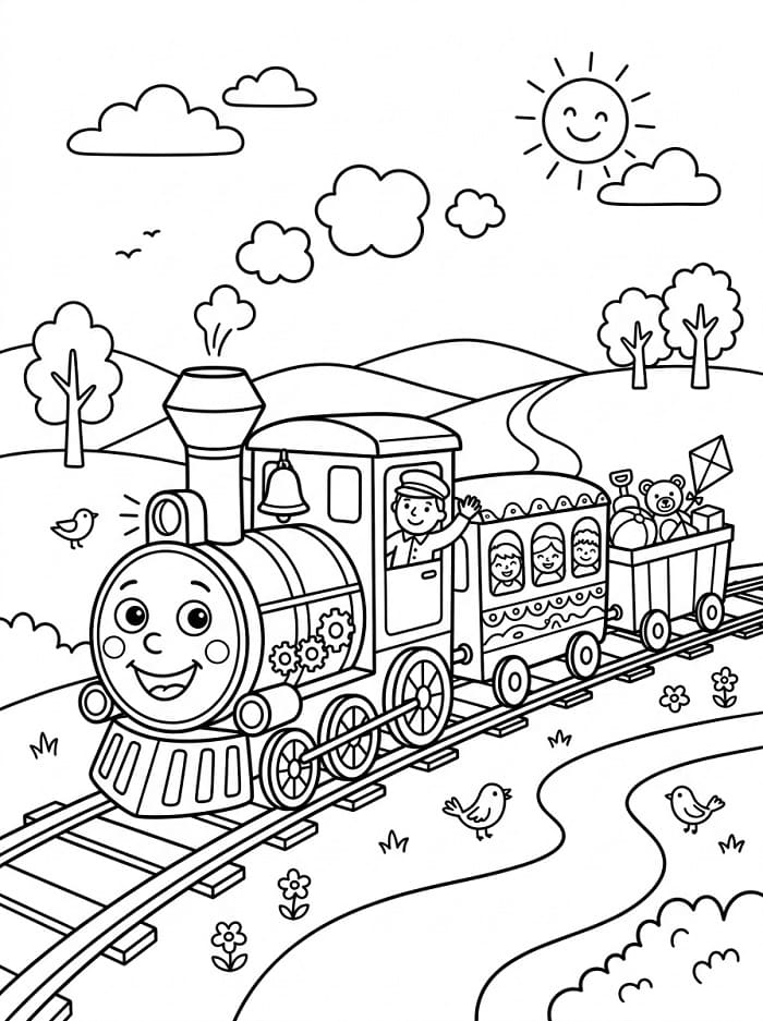 Erstaunlicher Zug ausmalbilder