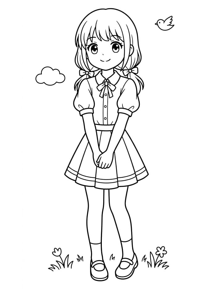 Erstaunliches Anime-Mädchen ausmalbilder