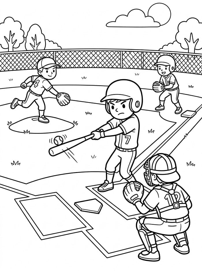 Erstaunliches Baseball ausmalbilder