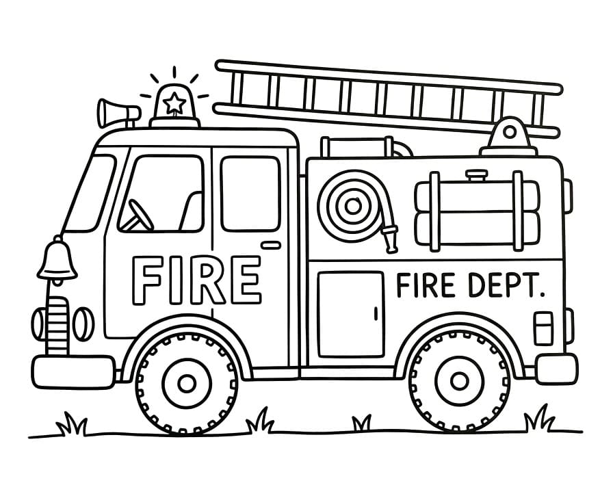 Erstaunliches Feuerwehrauto ausmalbilder