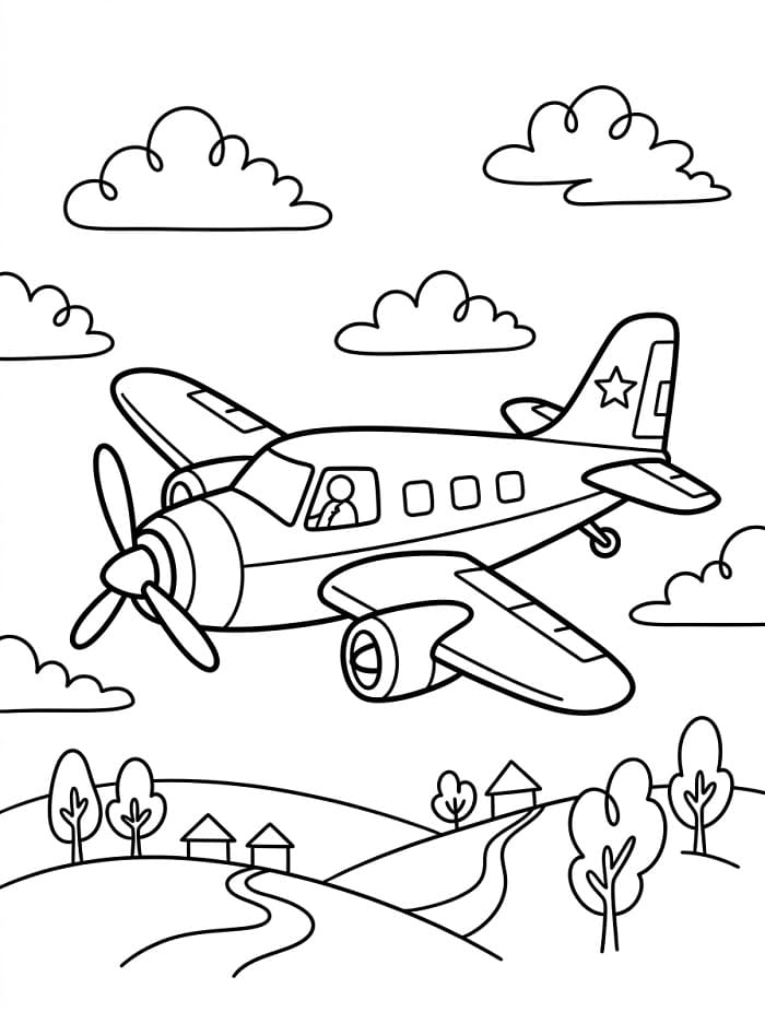 Erstaunliches Flugzeug ausmalbilder