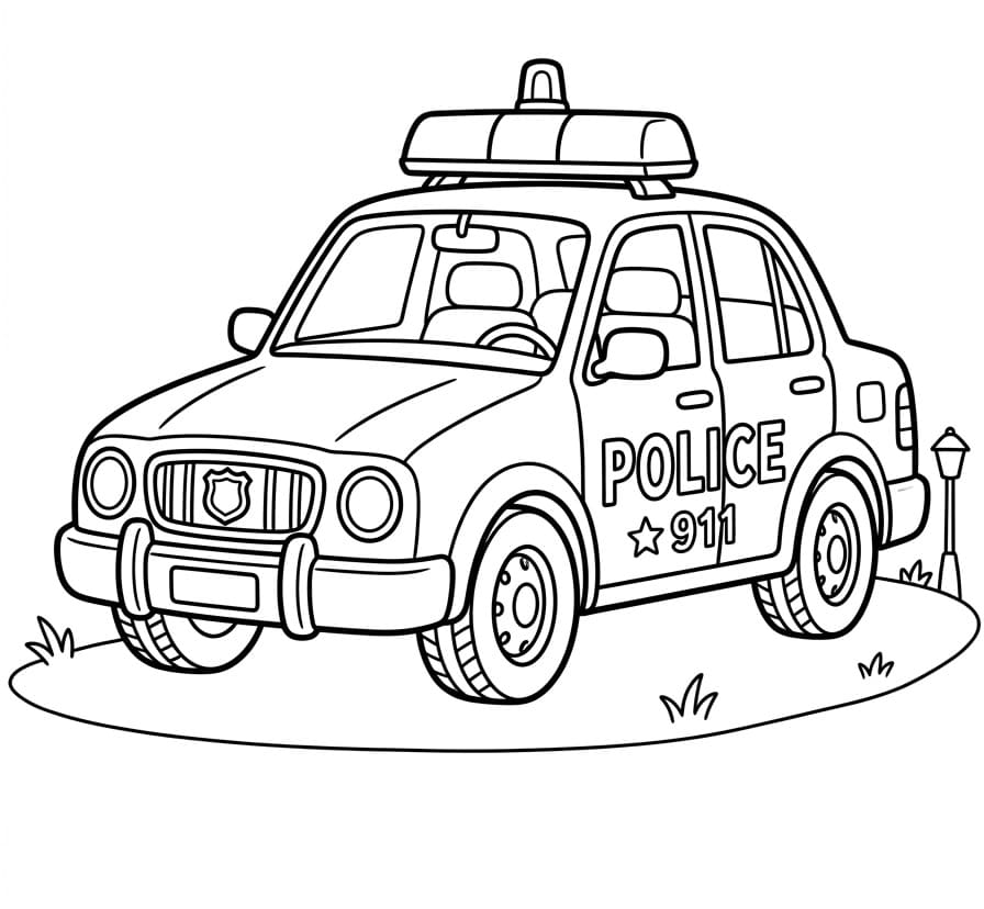 Erstaunliches Polizeiauto ausmalbilder