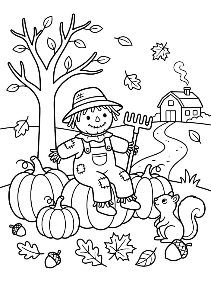 Fantastischer Herbst ausmalbilder