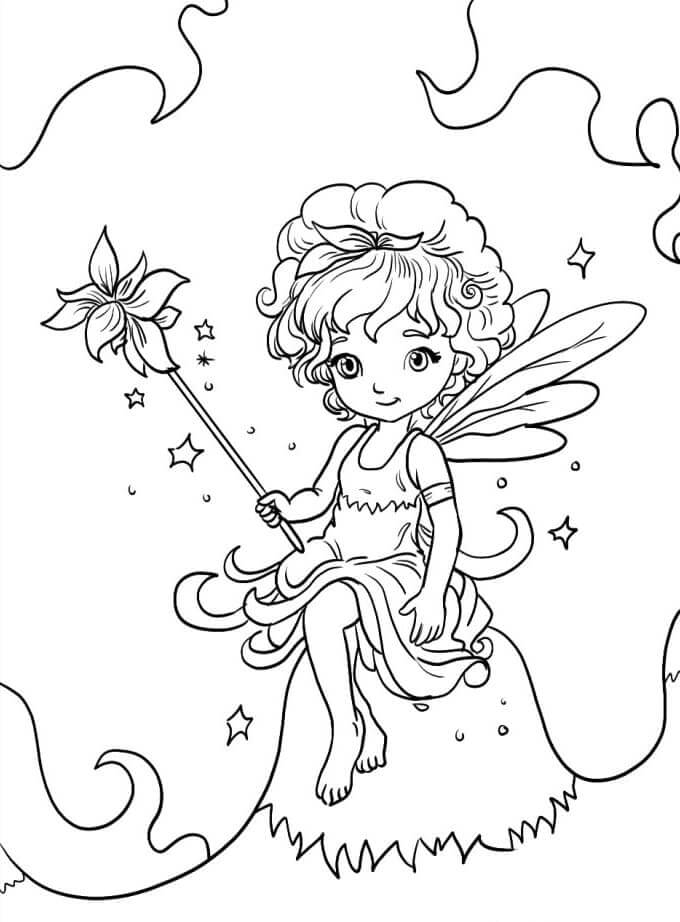 Fee Drucken ausmalbilder