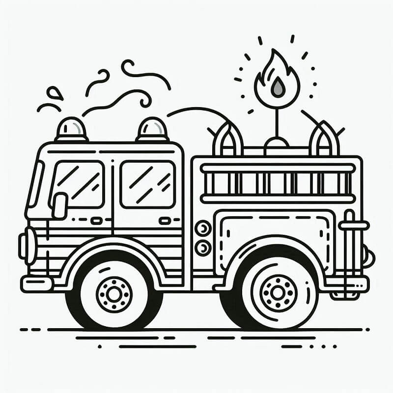 Feuerwehrauto für 5-jährige Kinder ausmalbilder