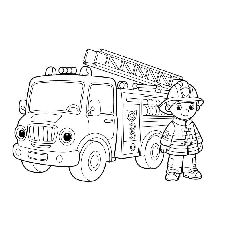 Feuerwehrauto für 6-jährige Kinder ausmalbilder