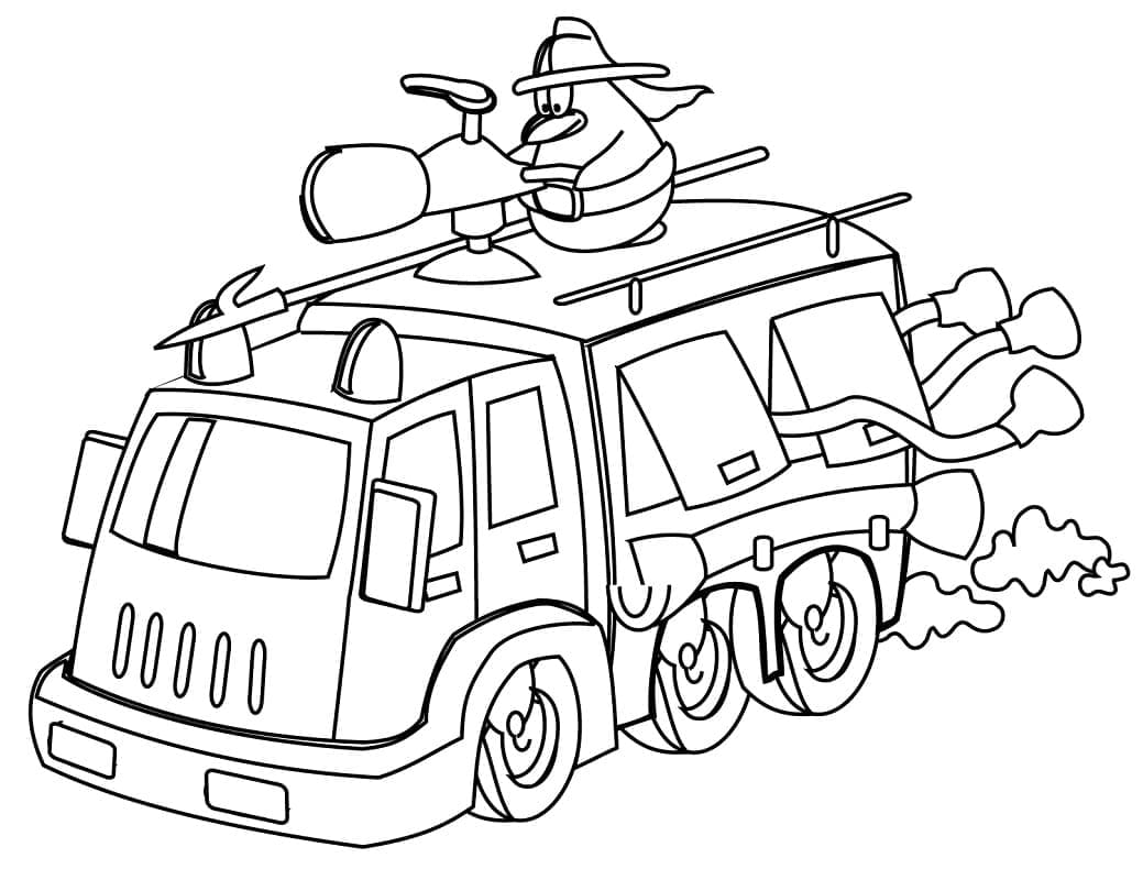 Feuerwehrauto gratis ausmalbilder