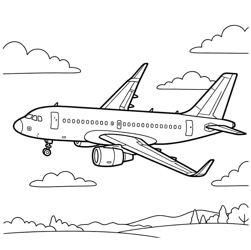 Fliegendes Flugzeug ausmalbilder