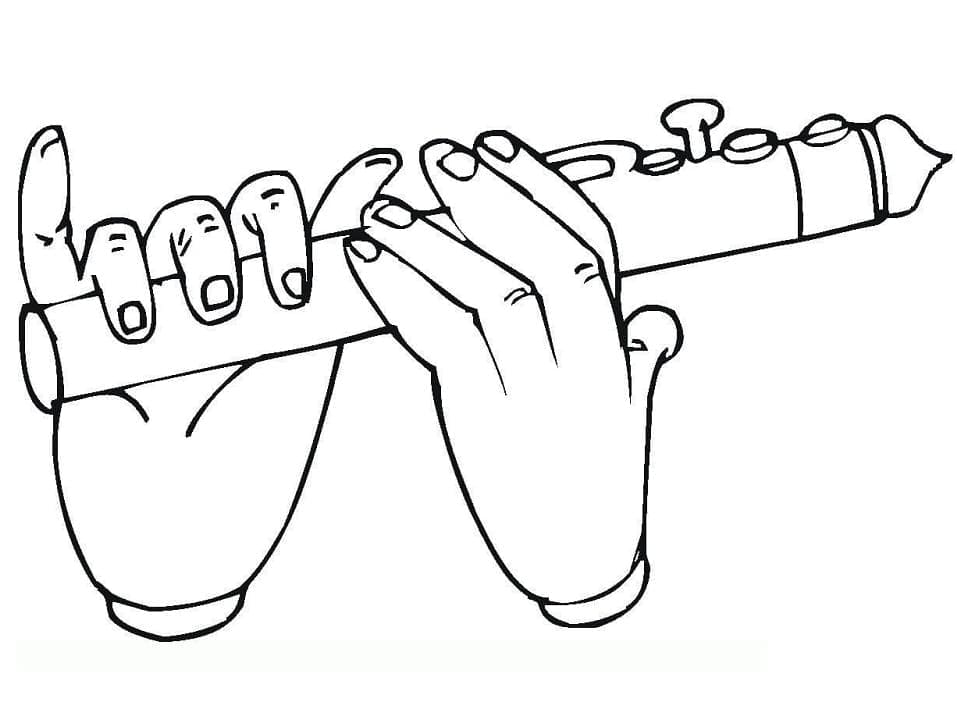 Flöte druckfertig ausmalbilder