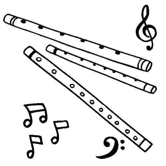 Flöte gratis ausmalbilder