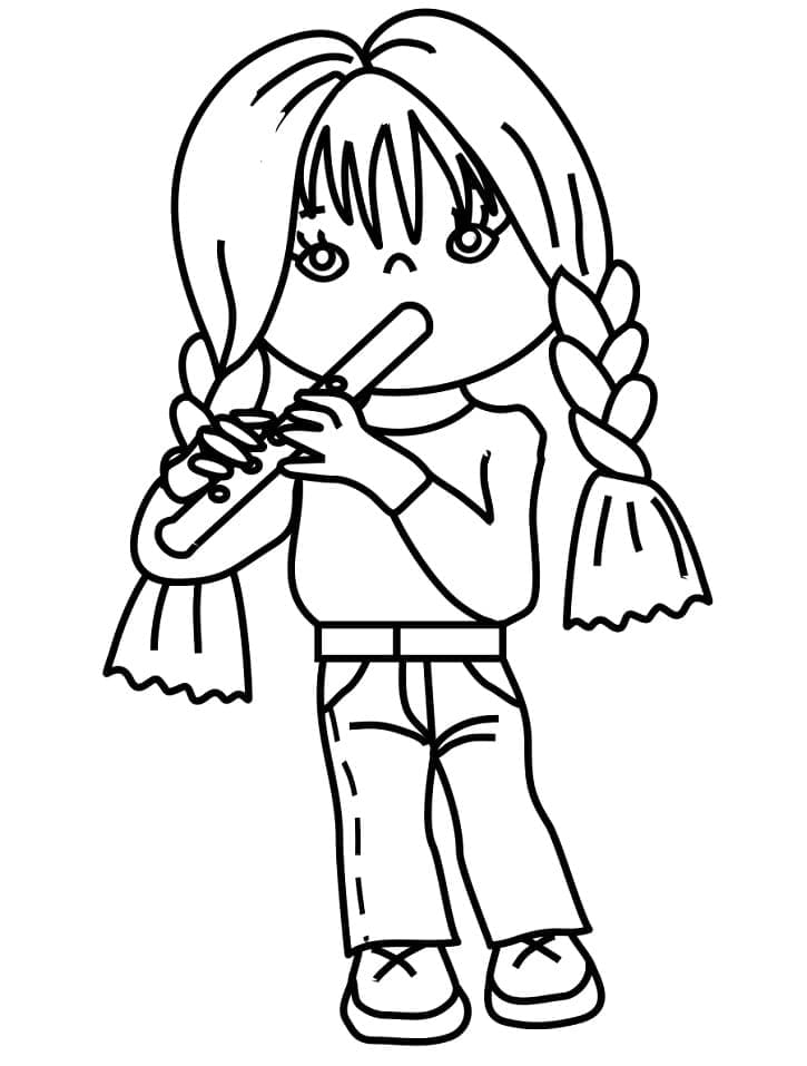 Flötemusik ausmalbilder