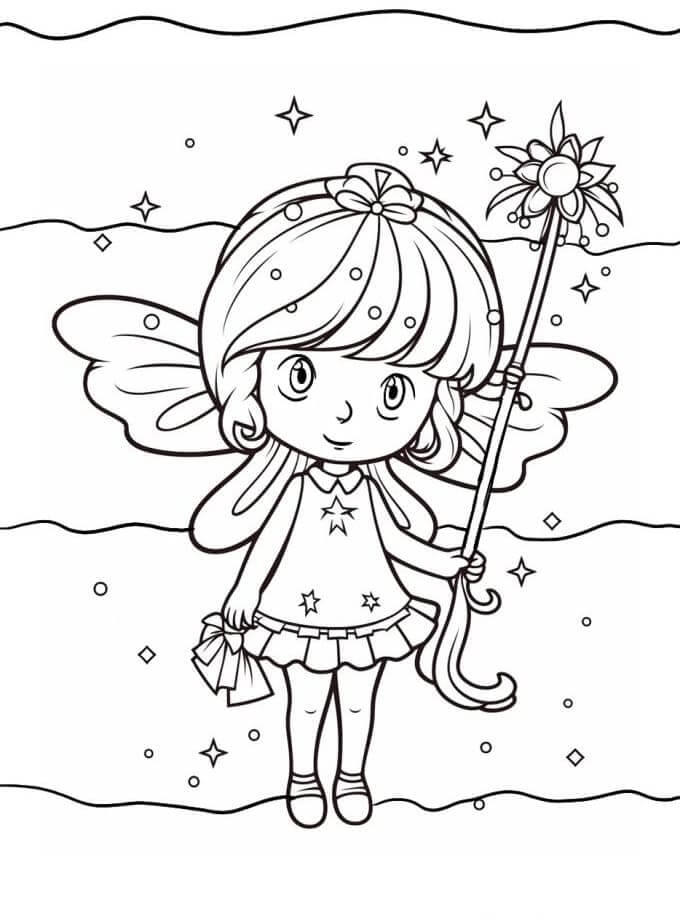 Freundliche Fee ausmalbilder