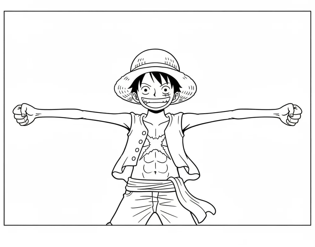 Freundlicher Luffy ausmalbilder