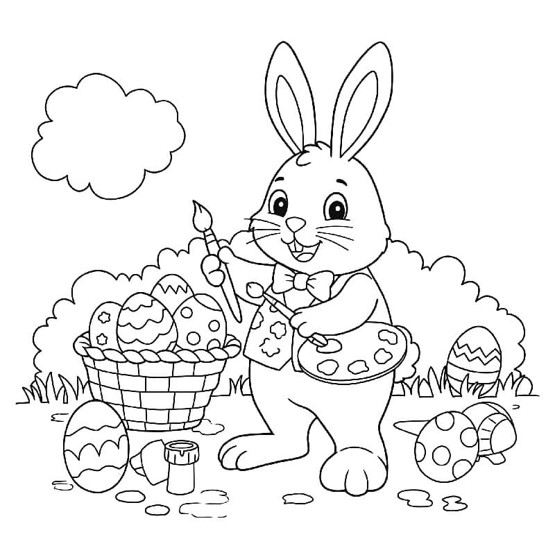 Freundlicher Osterhase ausmalbilder
