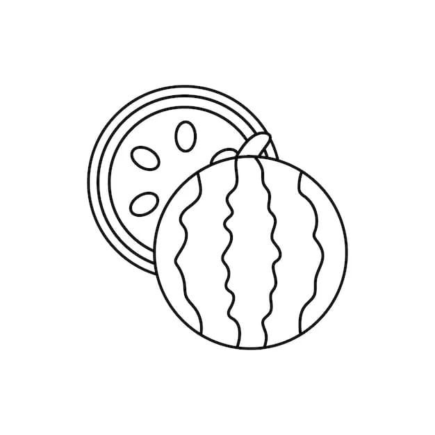 Frische Wassermelone ausmalbilder