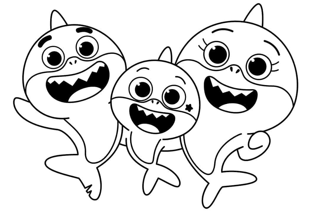 Fröhlicher Baby Shark ausmalbilder