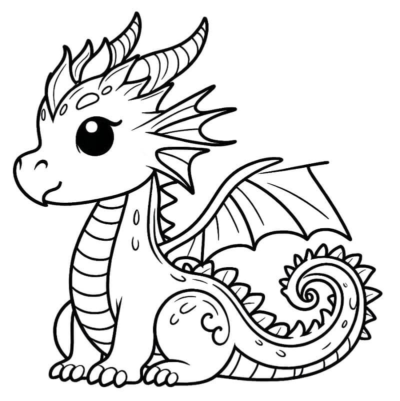 Fröhlicher Drache ausmalbilder