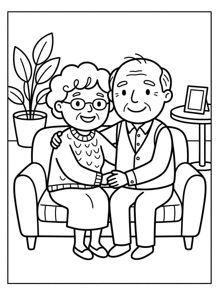 Fröhlicher Großelterntag ausmalbilder